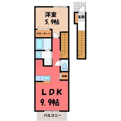 小山駅 バス16分  城南小前下車：停歩4分 2階の物件間取画像